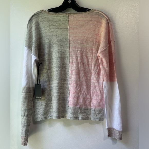 SWTR Linen Color Block Sweater Size Medium - Picture 4 of 10